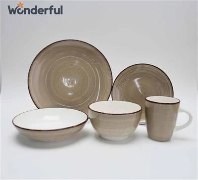 Peralatan makan Stoneware yang berkaca -kaca